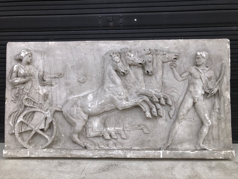 academic plaster bas-reliëf representing Eos driving his chariot