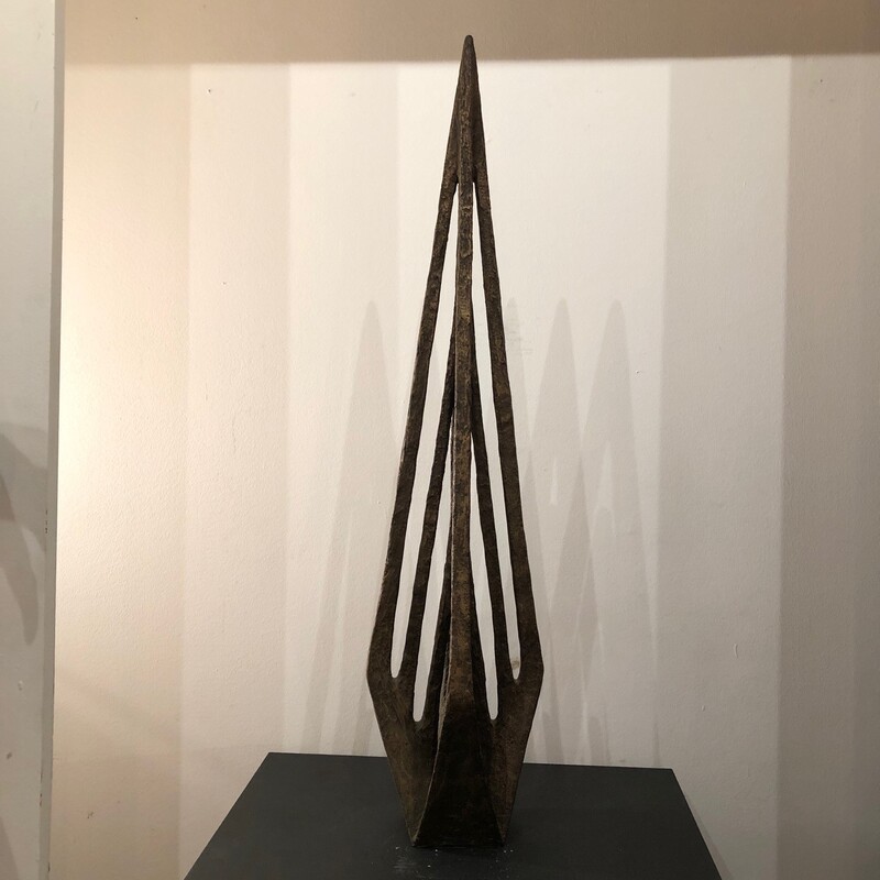 cast aluminium abstract and brutalist sculpture from german artist Helmut Schlüter