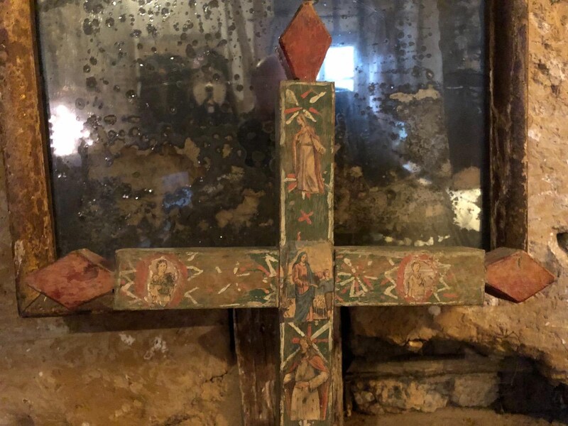 cross polychrome , Virgin Mary and Saints , Arte Povera