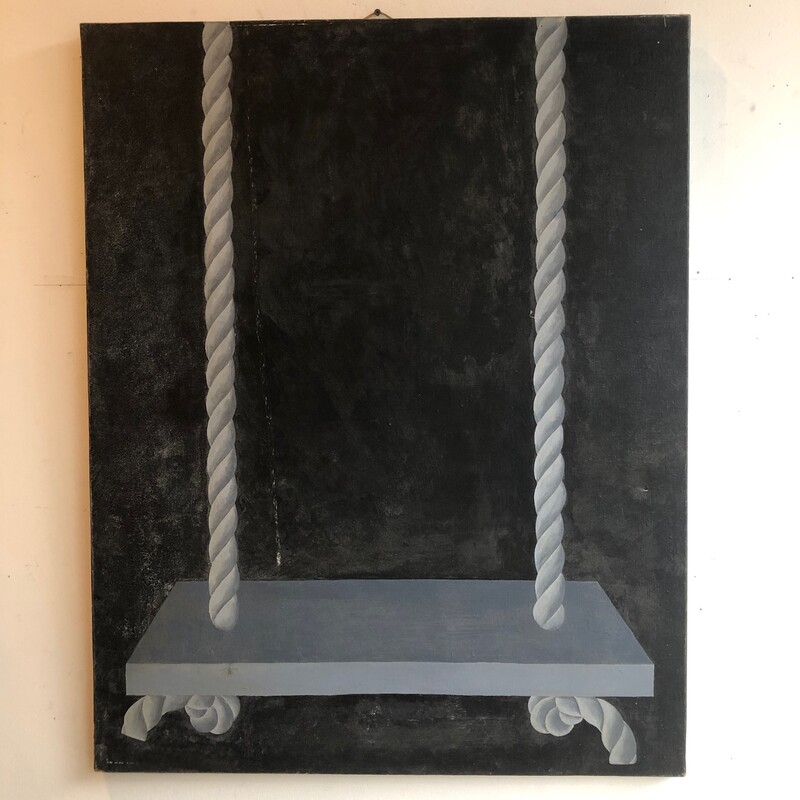 oil on canvas , the swing , anonymous.