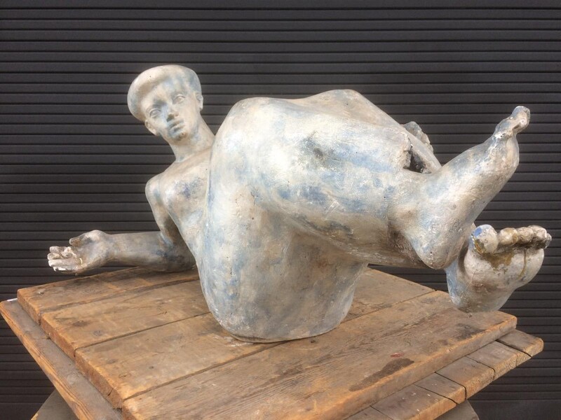 original plaster sculpture of a female by the hand of French sculptor Gerard Choain 