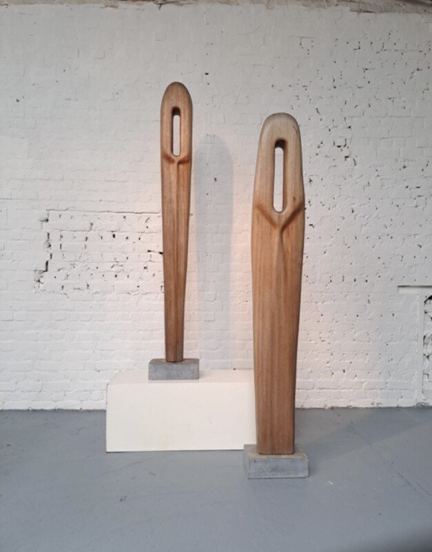 two important sculptures «  couple » by Begga D’Haese  (1934 – 2023).